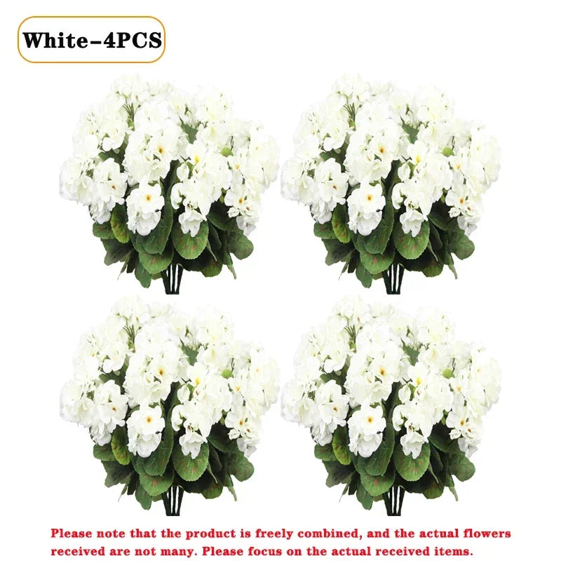 1-8PCS UV Resistant Artificial Begonia Flowers – Realistic Faux Outdoor Flower Heads for Garden, Porch, Patio, Wedding Decor & Floral Arrangements
