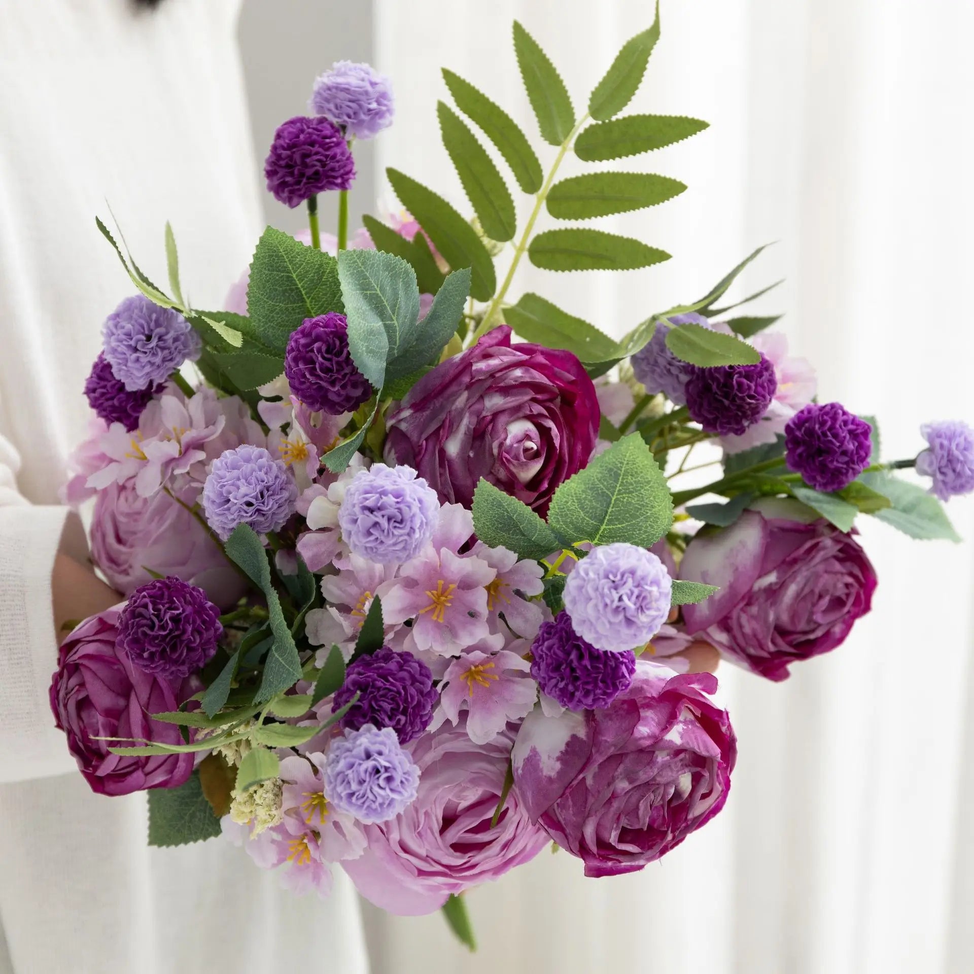 Artificial Rose Peony Variety Flower Bouquet – Fake Roses
