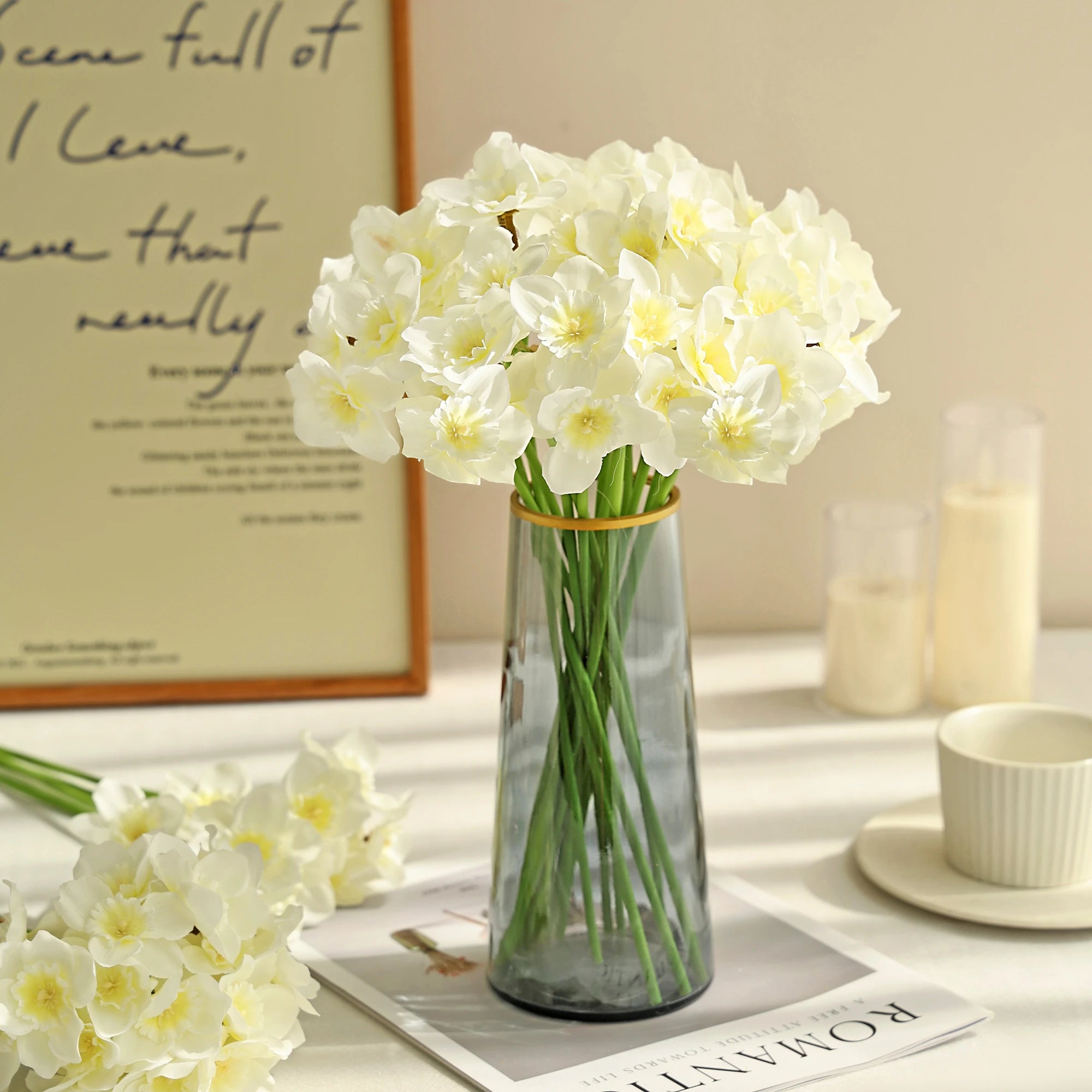 Bulk Artificial Daffodil Stems Silk