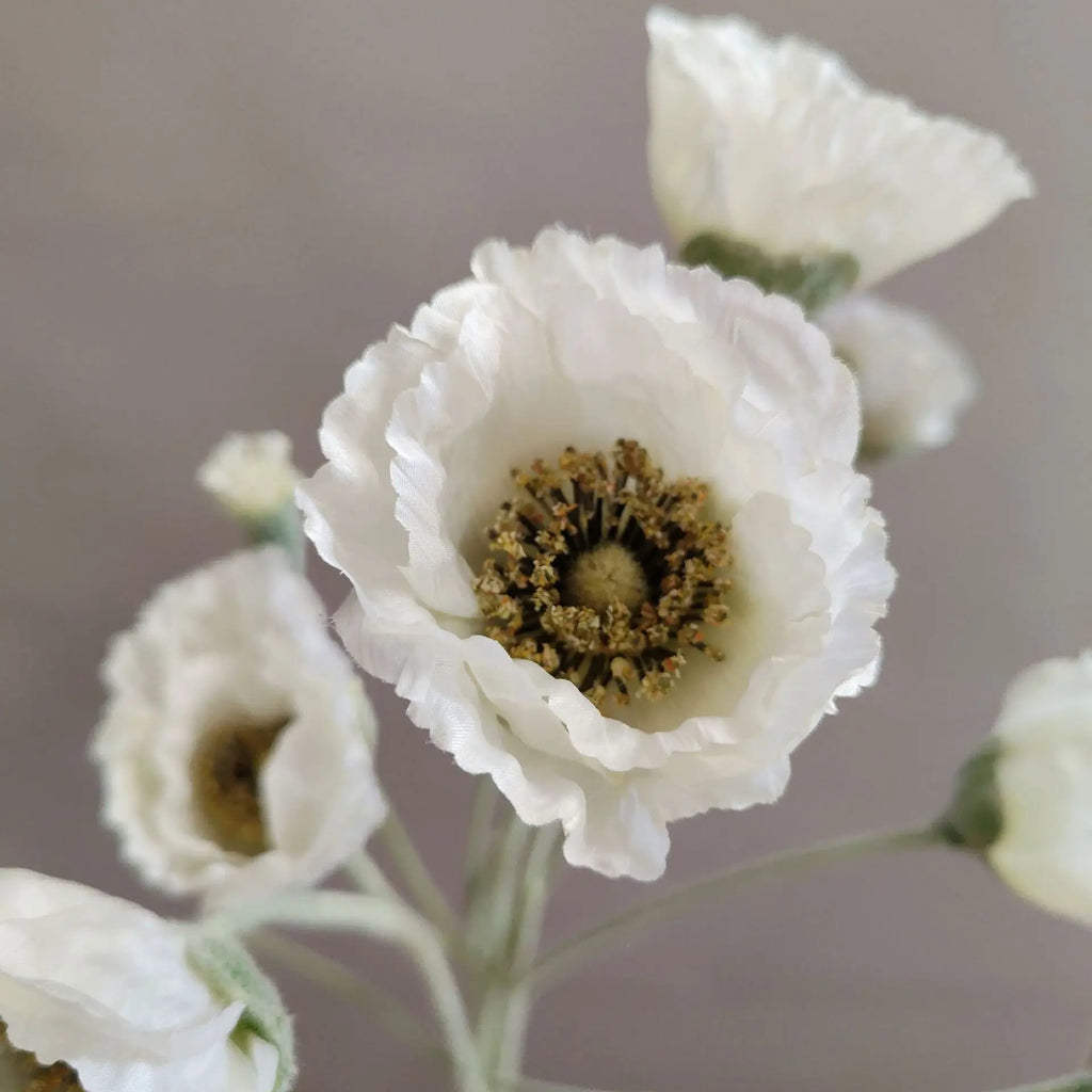 Artificial Poppy Stems – 65cm Long Faux Flowers for Wedding, DIY Decor
