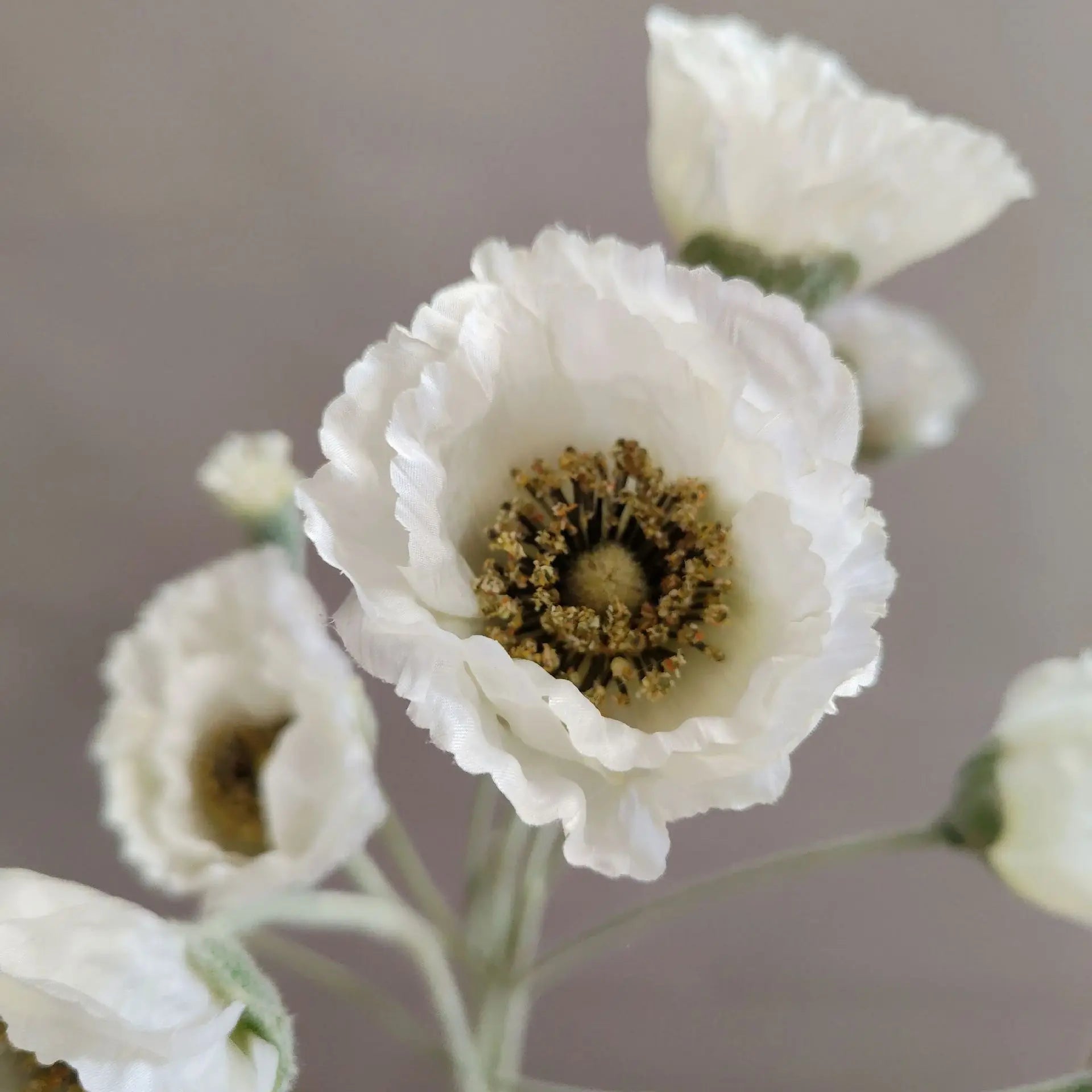 Artificial Poppy Stems – 65cm Long Faux Flowers for Wedding, DIY Decor