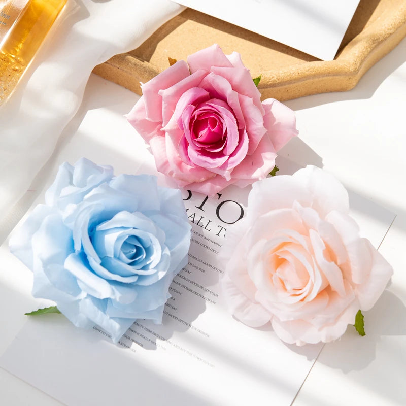100PCS Artificial Silk Rose Heads Bulk – 10cm Faux Flowers