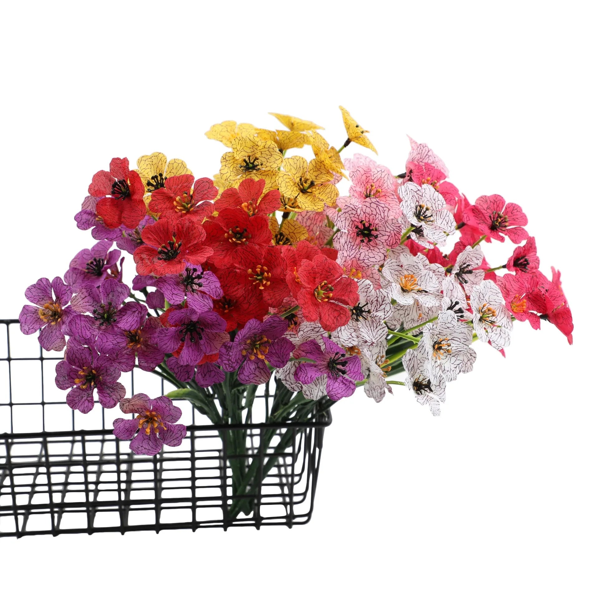 UV Resistant Artificial Purple Spring Flowers – Faux Plastic Outdoor Plants for Garden Beds, Patio Decor, Home Landscaping, and Car Decoration