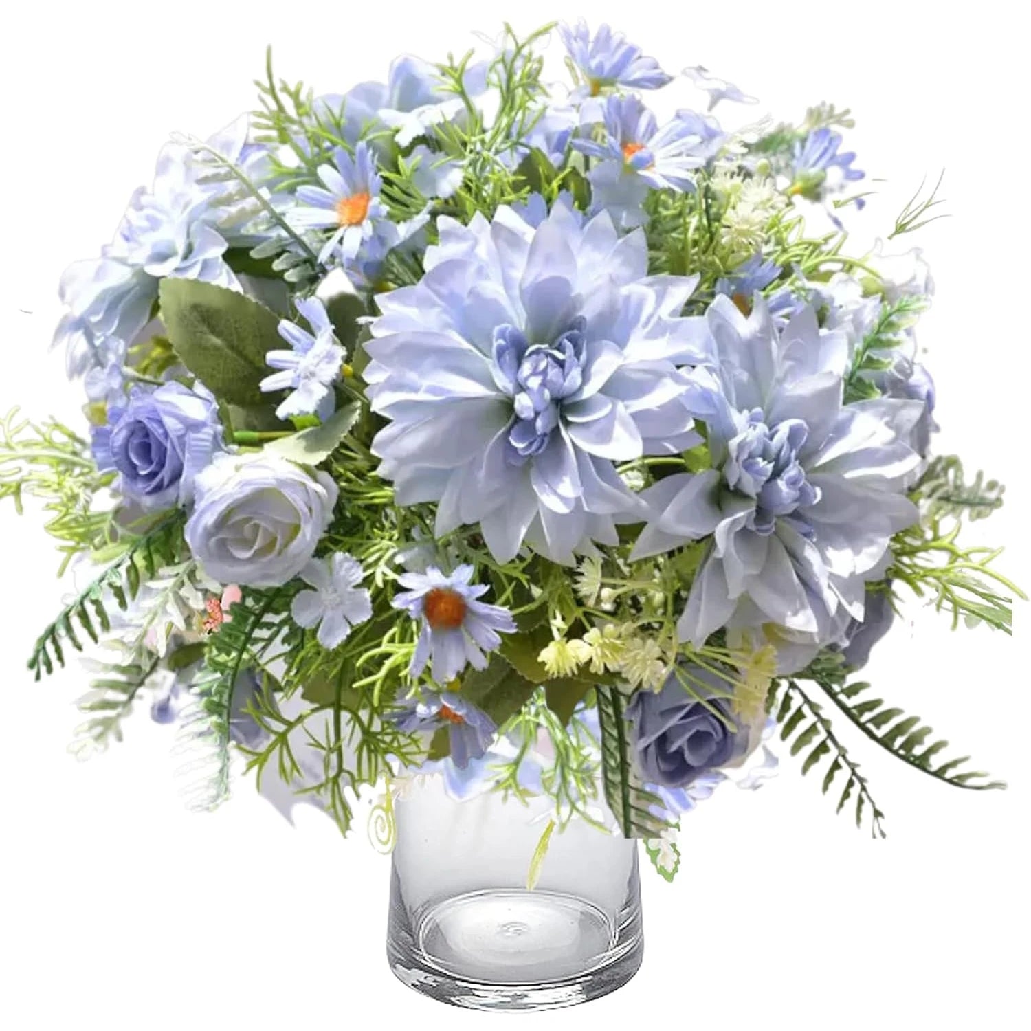 Artificial Rose Bouquet with Dahlia & Hydrangea Fillers – Colorful