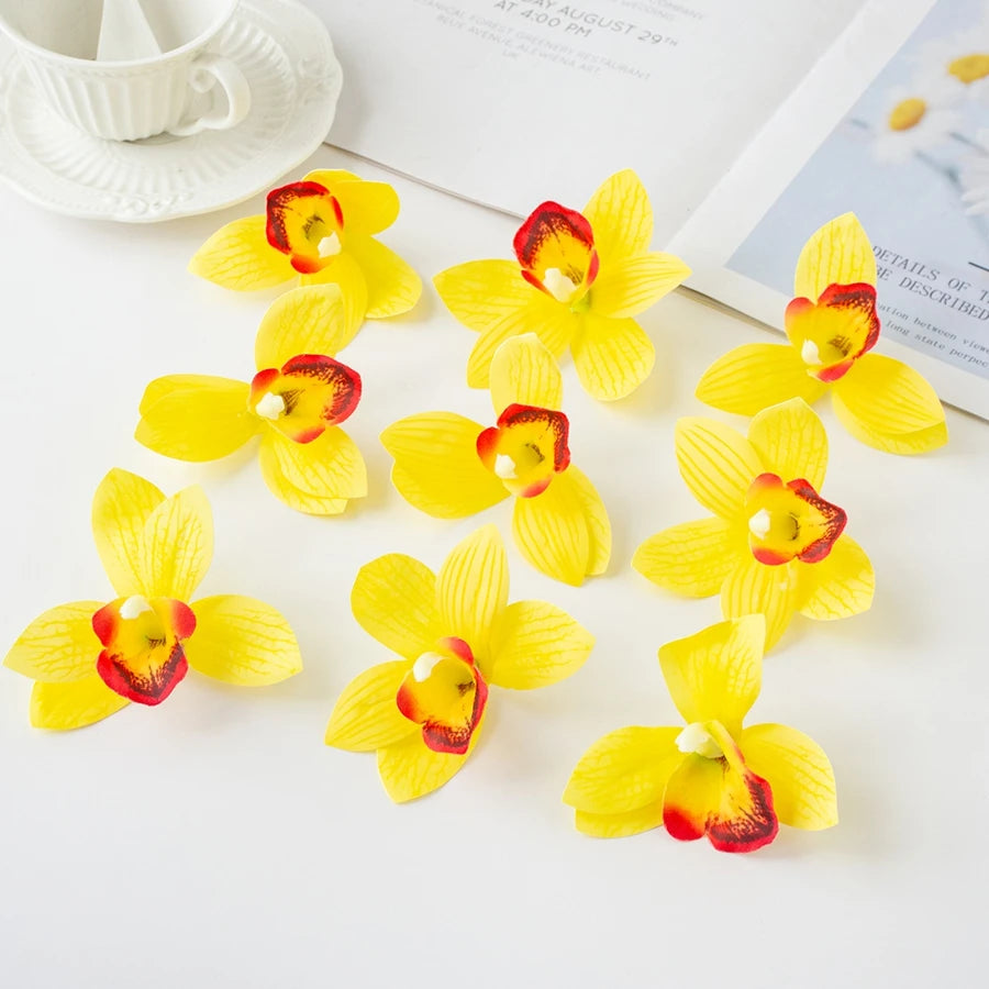 Artificial Orchid Flower Heads (50/100pcs) – Silk