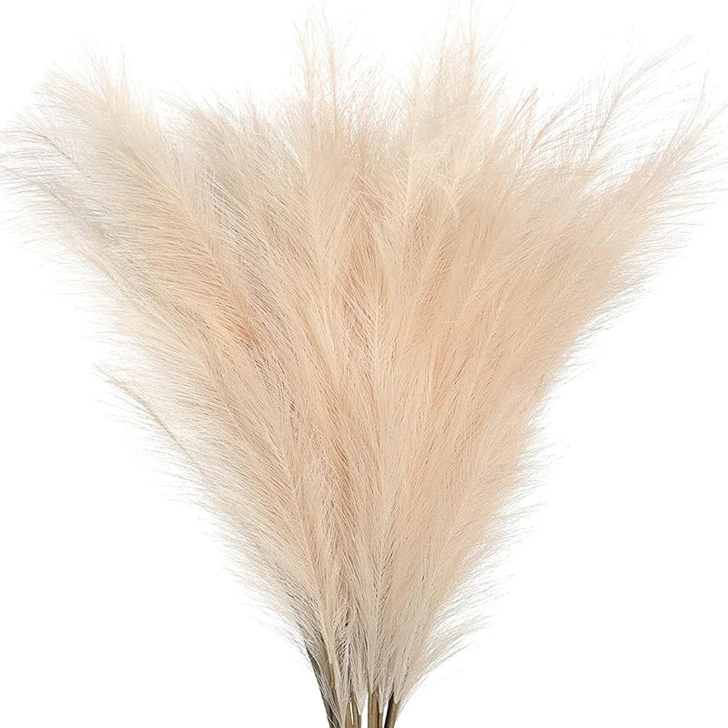 Artificial Pampas Grass Boho Bouquet Bulk (5–10 PCS) – Faux Reed Grass Stems