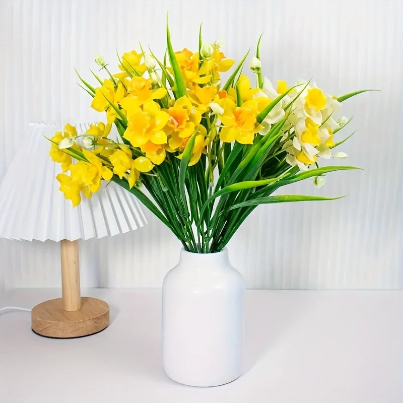 Artificial Daffodil Flowers UV Resistant – Realistic Faux Daffodil Plants Bulk