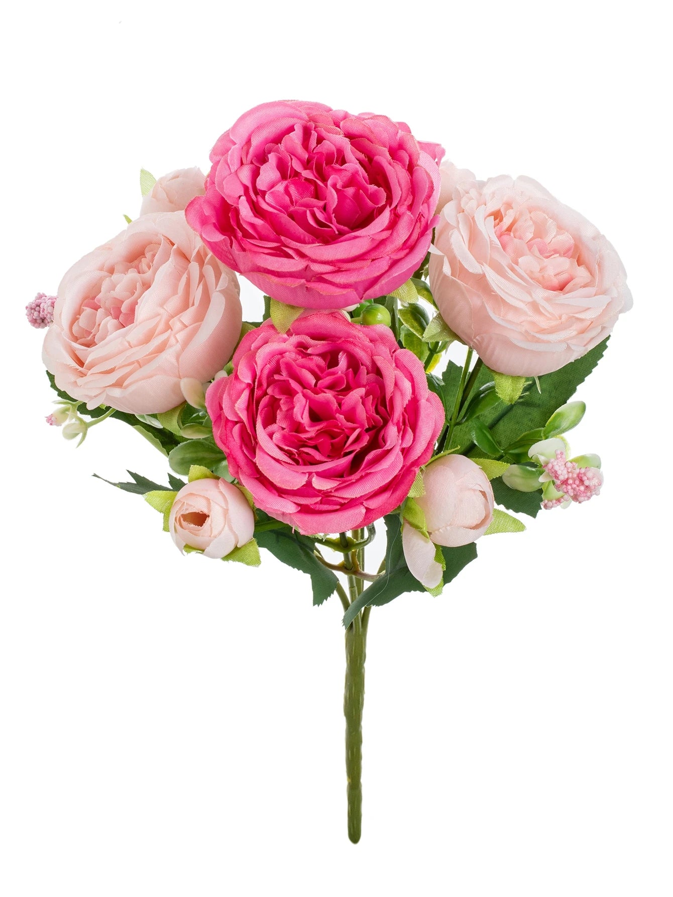 Artificial Peony Bouquet – 9 Heads Silk Flowers Bundle