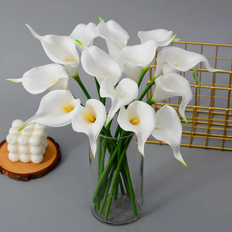Bulk Real Touch Artificial Calla Lily Flowers (1/5/10/20 PCS) – Premium Latex Look Faux Calla Lily Bouquet