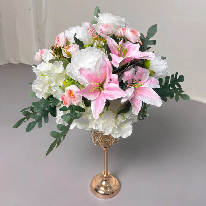 Artificial Flower Ball 50cm Bulk – Rose & Lily Silk Wedding Centerpiece