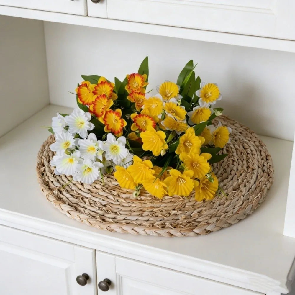 Artificial Daffodil Bouquet – Silk Multi-Head Floral Arrangement