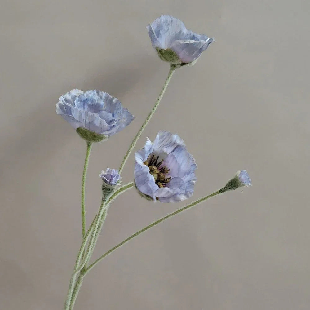 Artificial Poppy Stems – 65cm Long Faux Flowers for Wedding, DIY Decor