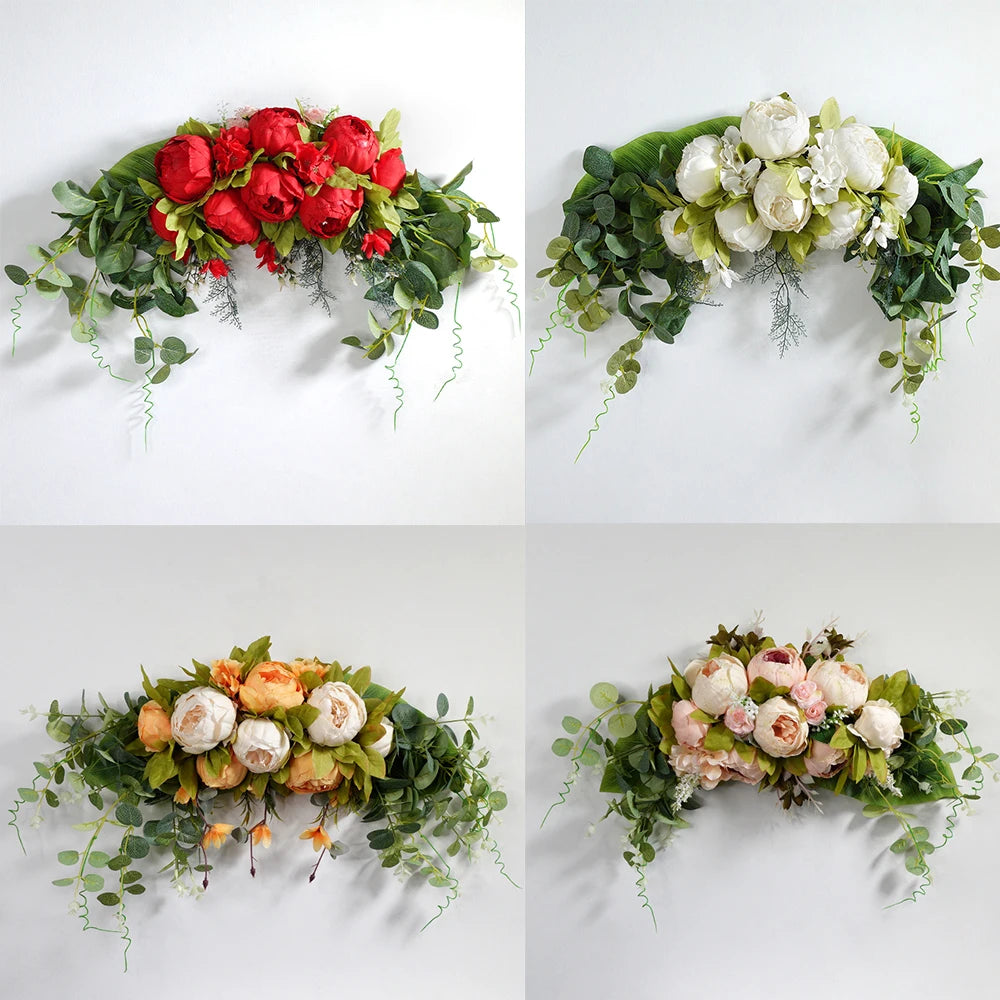 Artificial Champagne Peony & Rose Arch Wreath Bulk – Faux Floral Garland