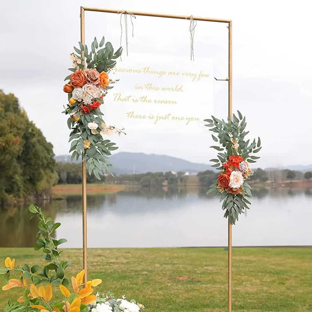 Artificial Rose Welcome Sign Floral Set Bulk (2PCS) – Wedding Decor