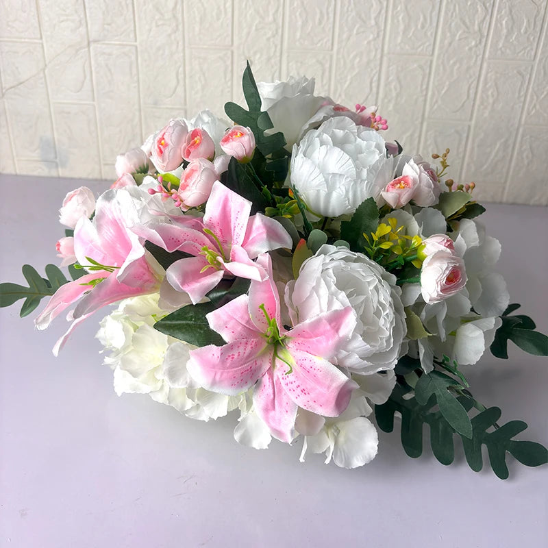 Artificial Flower Ball 50cm Bulk – Rose & Lily Silk Wedding Centerpiece