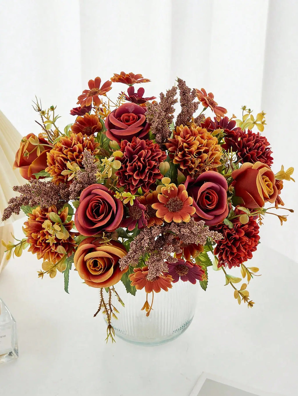 Artificial Rose & Daisy Bouquet 1/3PCS – Silk Fake Flowers