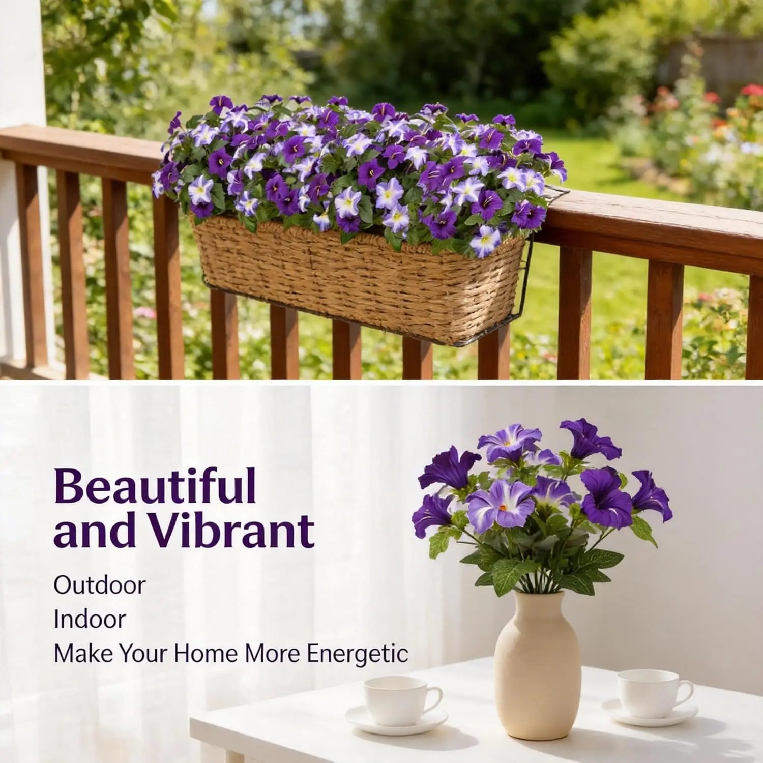 Artificial Petunia Flowers UV Resistant – Outdoor Silk Flower Bouquets