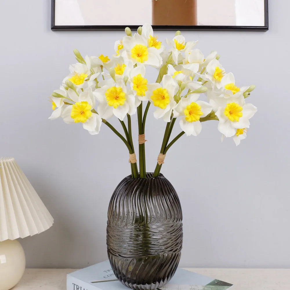 Bulk Artificial Daffodil Flower Bouquet – 3pcs Silk Daffodil