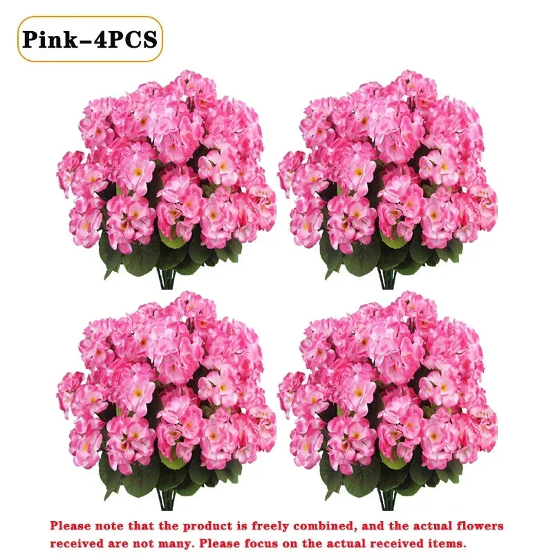 1-8PCS UV Resistant Artificial Begonia Flowers – Realistic Faux Outdoor Flower Heads for Garden, Porch, Patio, Wedding Decor & Floral Arrangements