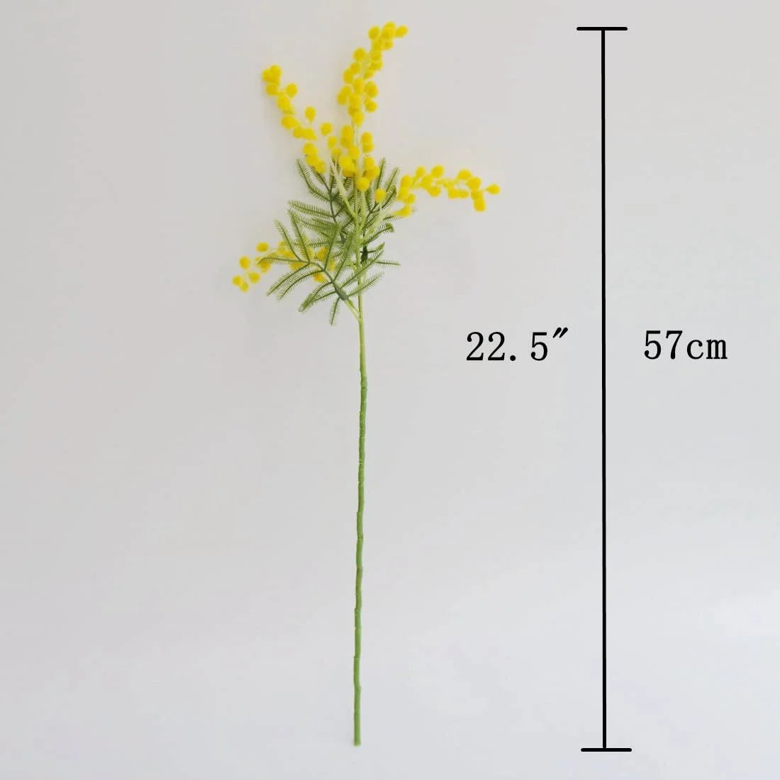 Artificial Albizia Julibrissin Mimosa Branch – 6pcs Yellow Flower Decor