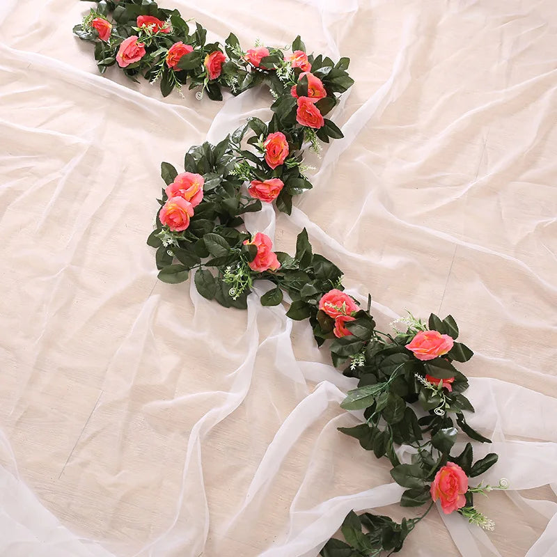 Artificial Rose Vine Silk Garland