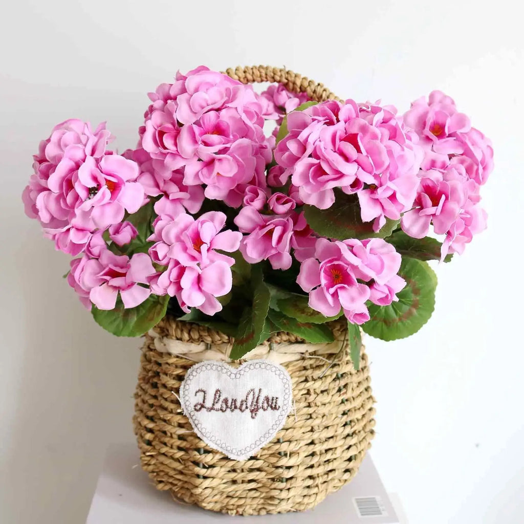 Artificial Geranium Begonia Bulk- Outdoor 4pcs