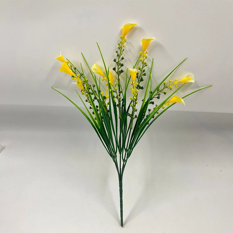 35cm Artificial Calla Lily Bouquet – Realistic Faux Calla Lily Flowers for Home Decor, Wedding Centerpieces, Indoor Floral Arrangements, Garden Decorations