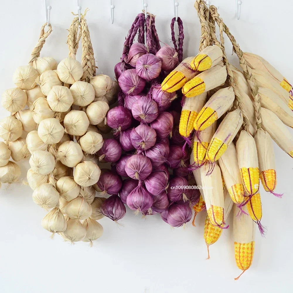 Artificial Onion & Garlic Set Bulk (21PCS) – Foam Vegetable Decor for Home Staging