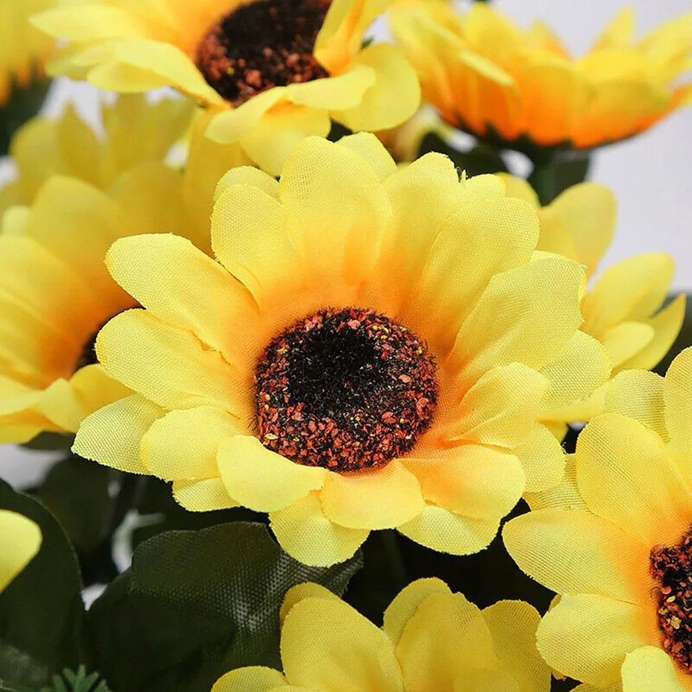 Artificial Sunflower Bouquet 7 Heads – Silk Sunflowers Fake Flower Arrangement