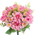 Artificial Dahlia Rose Bouquet – Silk Faux Flowers