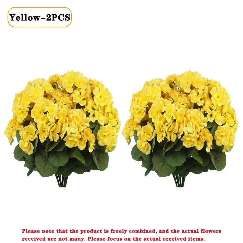 1-8PCS UV Resistant Artificial Begonia Flowers – Realistic Faux Outdoor Flower Heads for Garden, Porch, Patio, Wedding Decor & Floral Arrangements