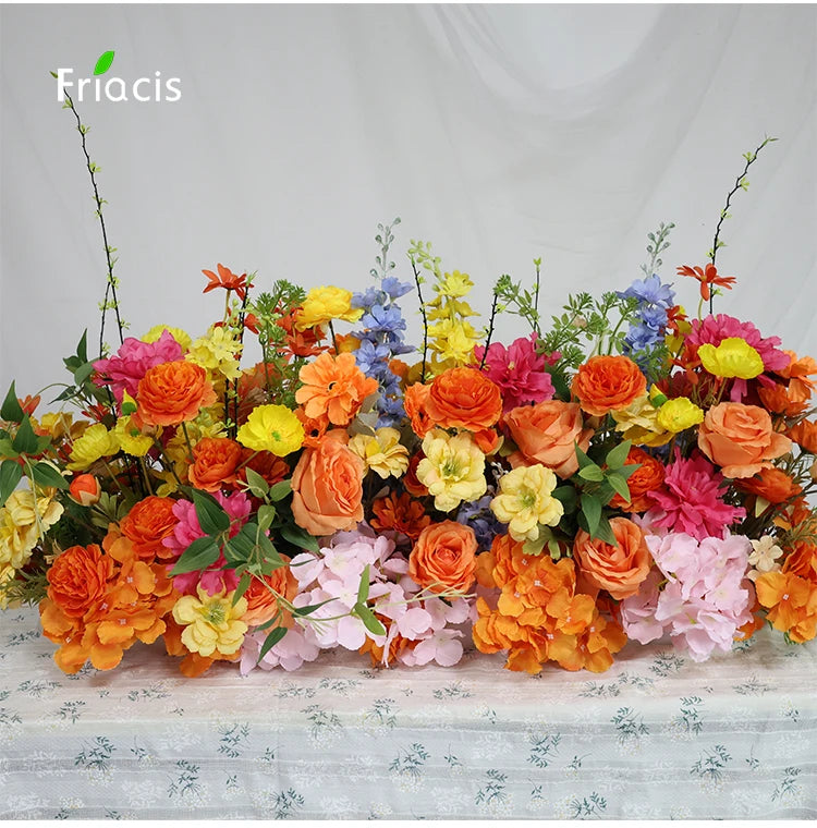 Artificial Rose & Delphinium Arch Arrangement Bulk – Silk Floral Backdrop Row