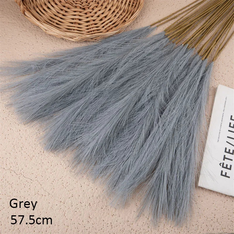 10PCS Artificial Pampas Grass Bouquet Bulk – Silk Reed Grass Stems for Boho Wedding