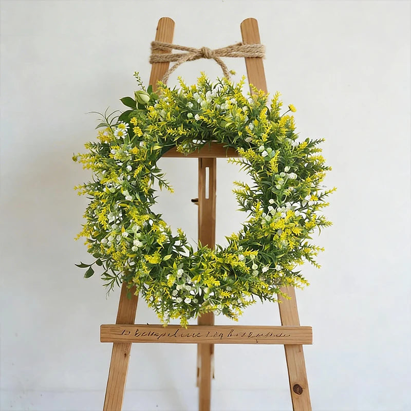Artificial Lavender Wreath Set – Hanging Lavender Wreaths for Indoor/Outdoor