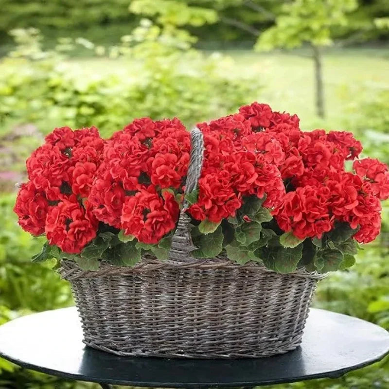 1-8PCS UV Resistant Artificial Begonia Flowers – Realistic Faux Outdoor Flower Heads for Garden, Porch, Patio, Wedding Decor & Floral Arrangements
