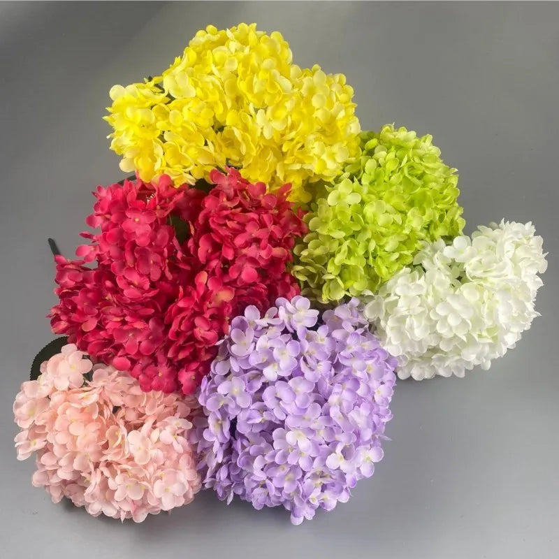 Artificial Hydrangea Bouquet – 5 Heads Silk Flowers