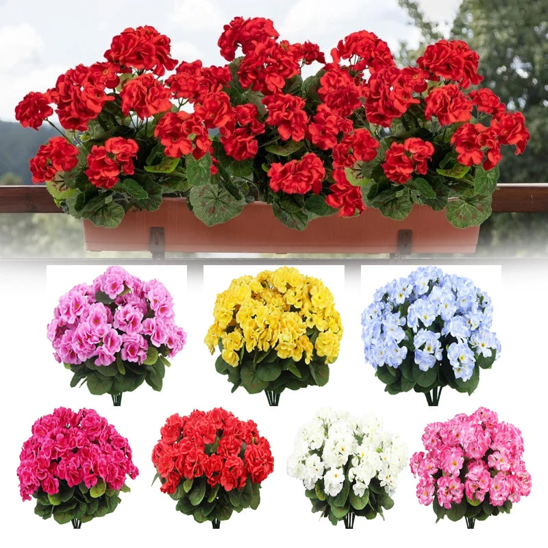 Artificial Begonia Geranium Silk Flowers Bulk