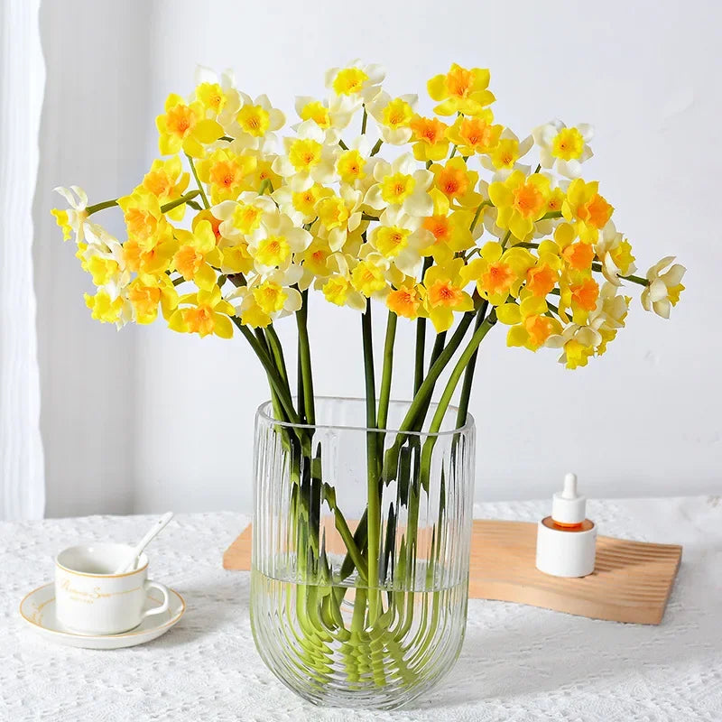 Artificial Daffodil Flower Branch – Soft Touch Faux Daffodil