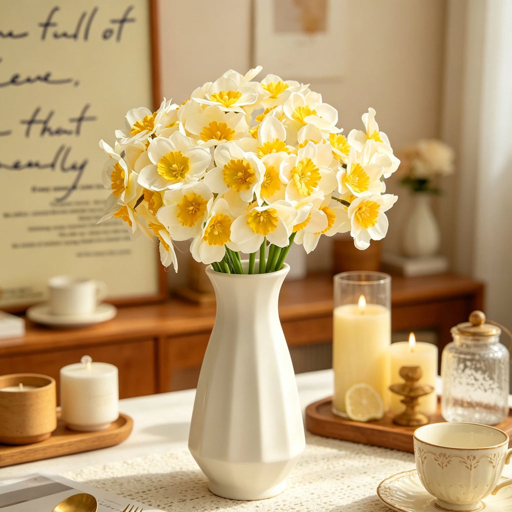 Bulk Artificial Daffodil Stems Silk