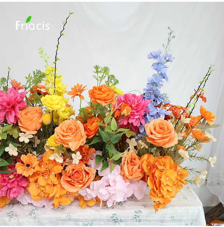 Artificial Rose & Delphinium Arch Arrangement Bulk – Silk Floral Backdrop Row