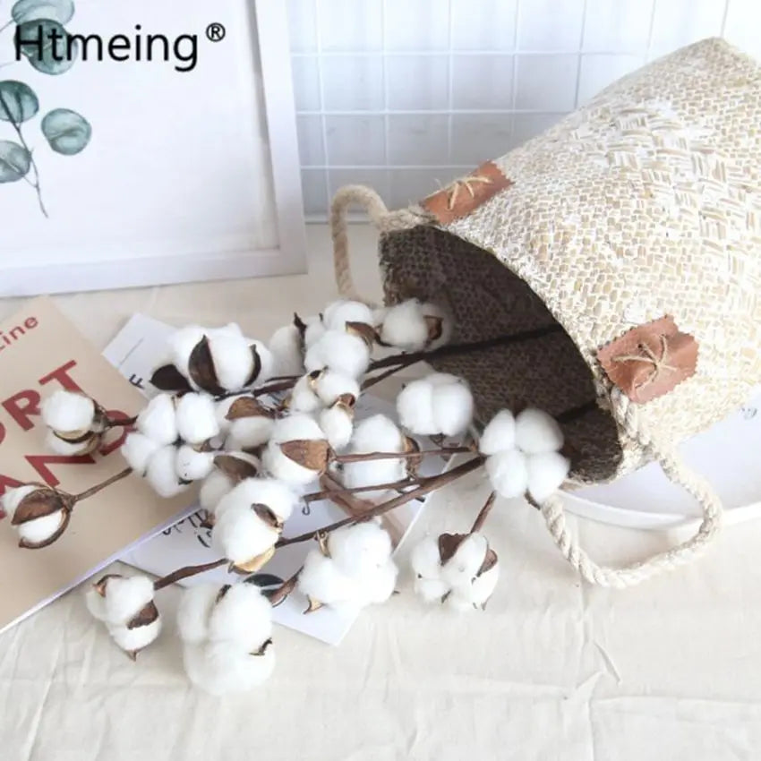 Artificial Cotton Floral Spray – Faux Spring Bouquet