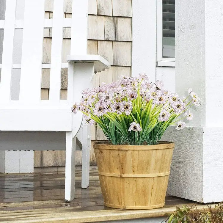 Artificial Carnation & Geranium Bushel Bouquet Outdoor