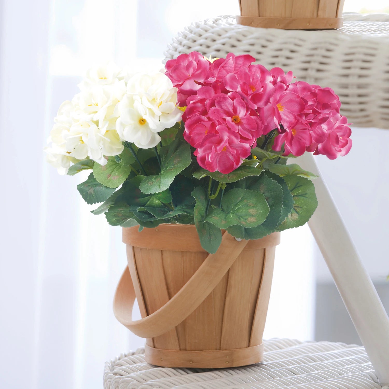 Artificial Begonia Silk Bouquet Bulk – 4/6Pcs