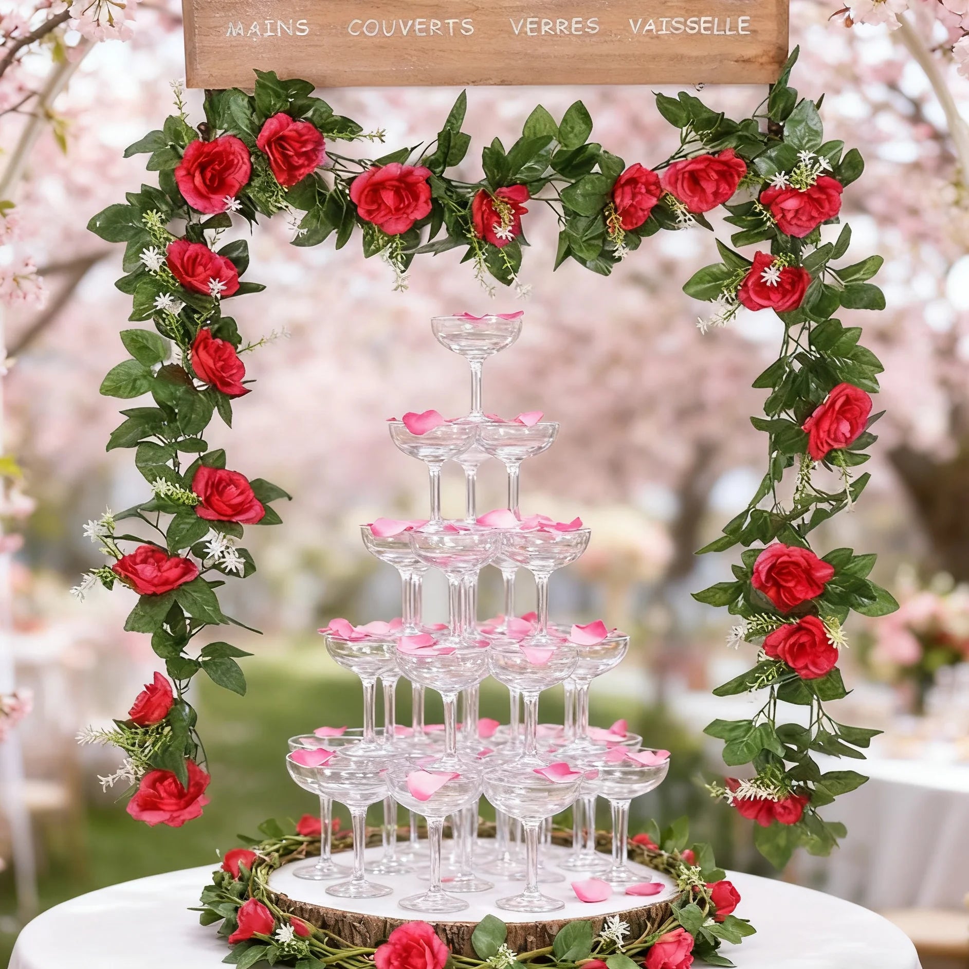 Artificial Rose Vine Silk Garland