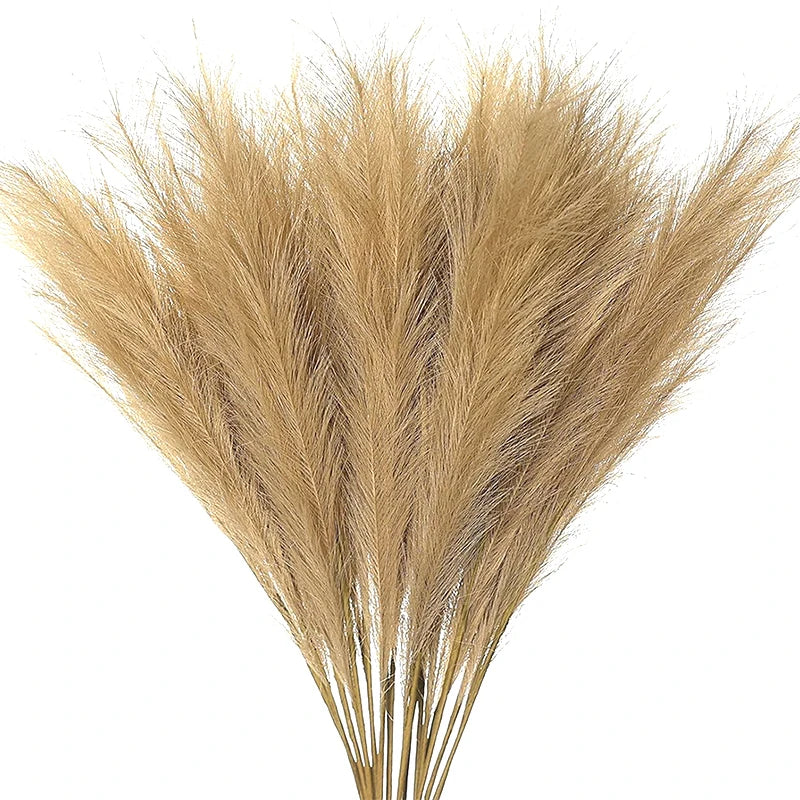 Artificial Pampas Grass Boho Bouquet Bulk (5–10 PCS) – Faux Reed Grass Stems