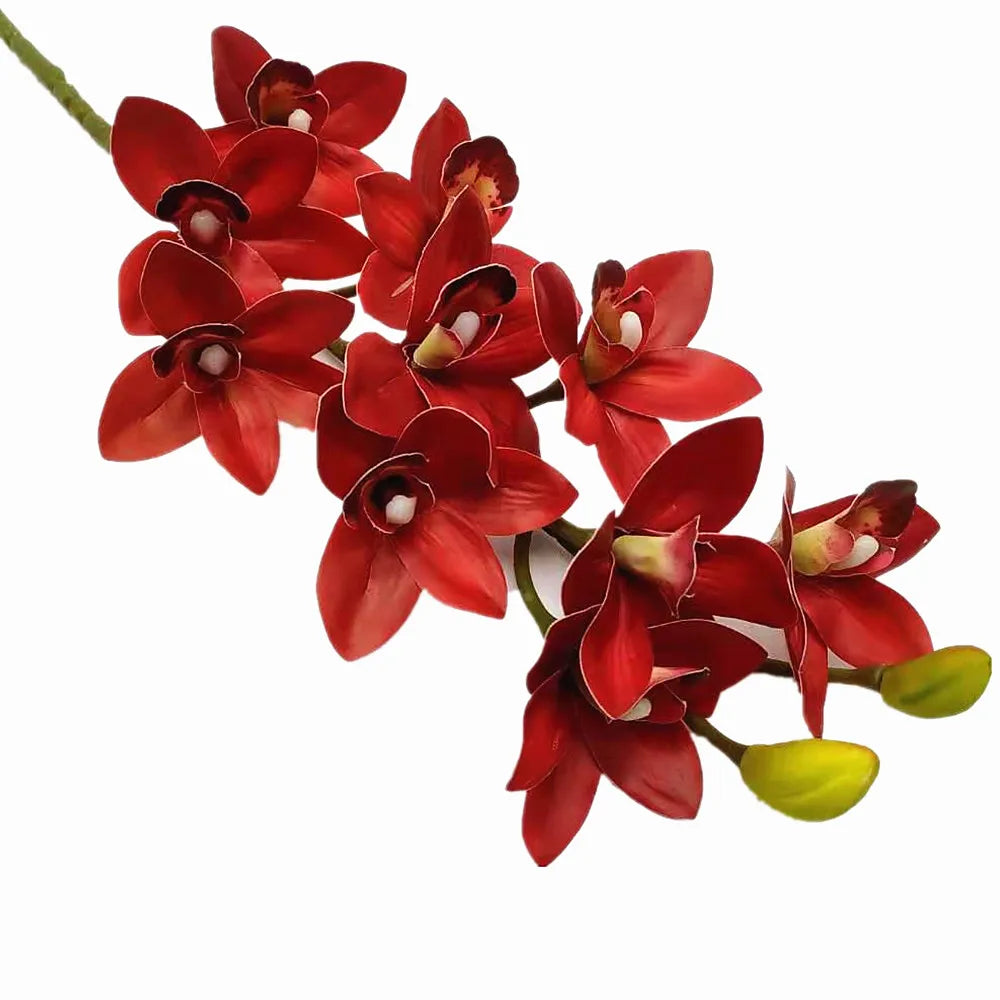 Artificial Real Touch Orchid Plant – 10 Head PU Tropical Orchid Stem