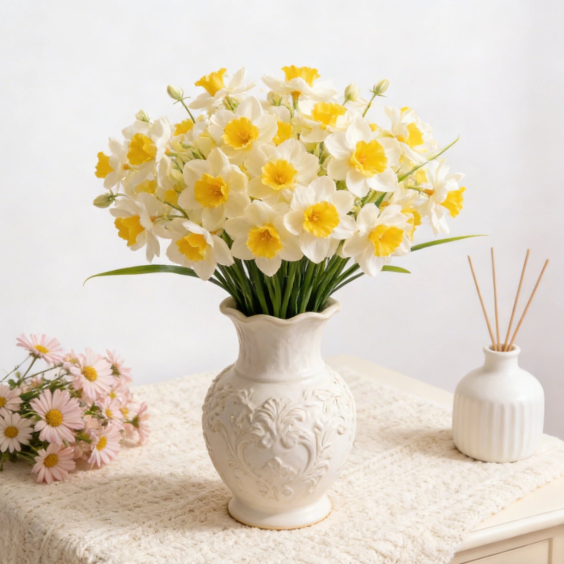 Artificial Daffodil Silk Flower Bouquet