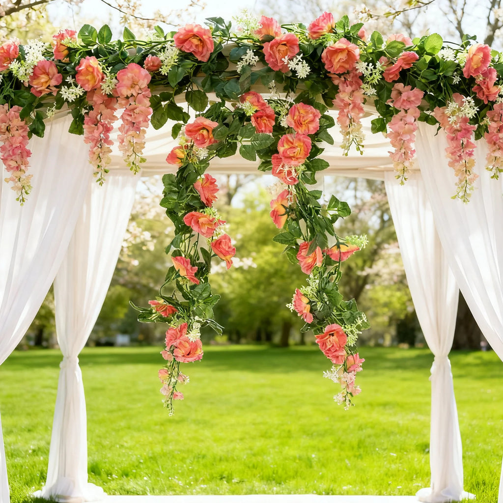Artificial Rose Vine Silk Garland