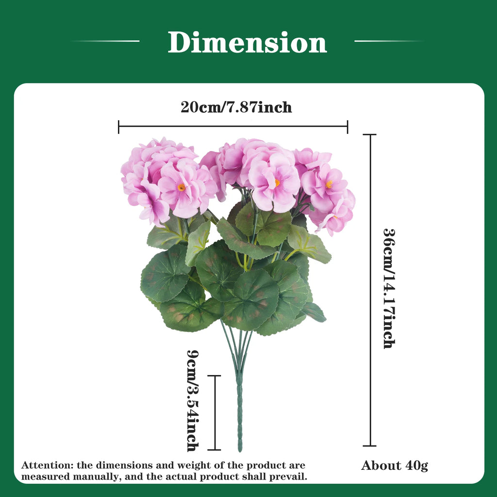 Artificial Begonia Silk Bouquet Bulk – 4/6Pcs