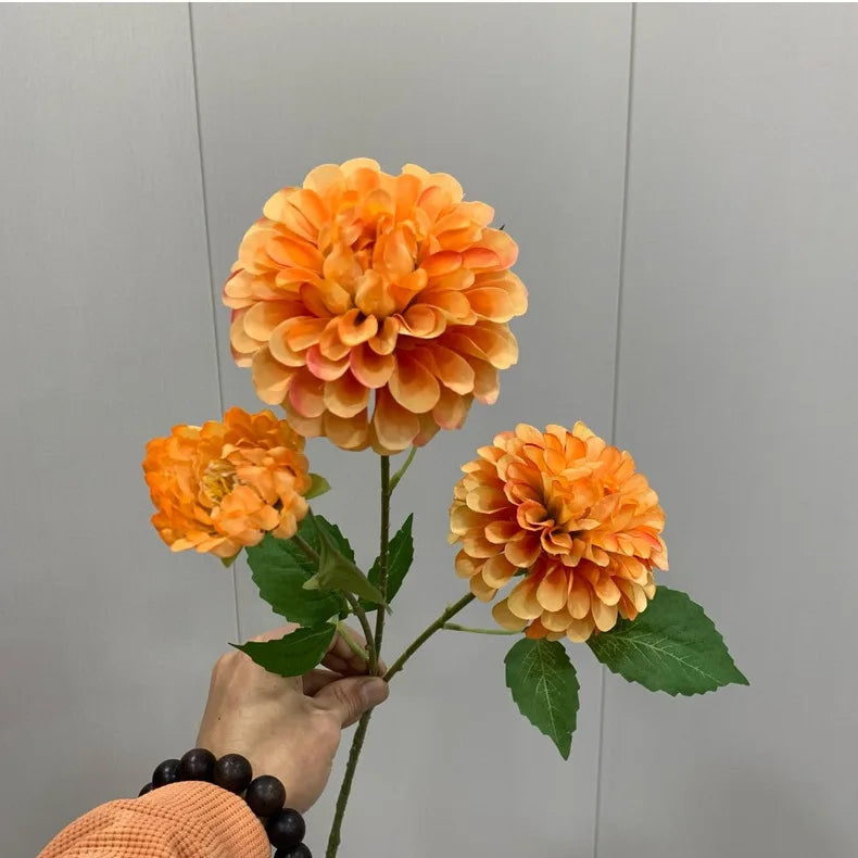 Lifelike Artificial Hydrangea Flowers Bulk – 3-Head Silk Hydrangea Branch